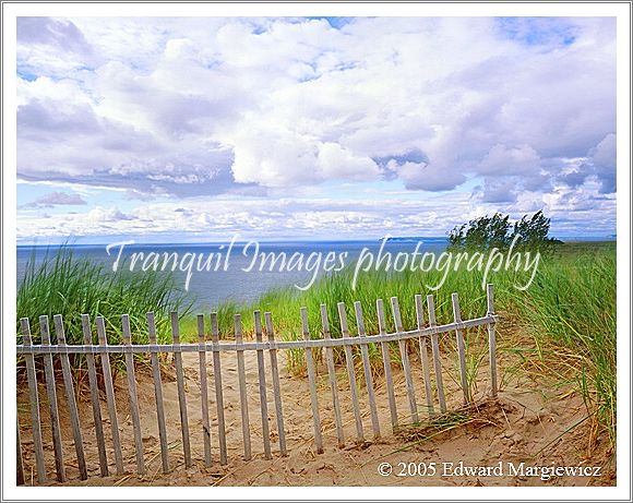 450279---Lake Michigan and South Manitou Island from the Sleeping Bear Dunes NP 